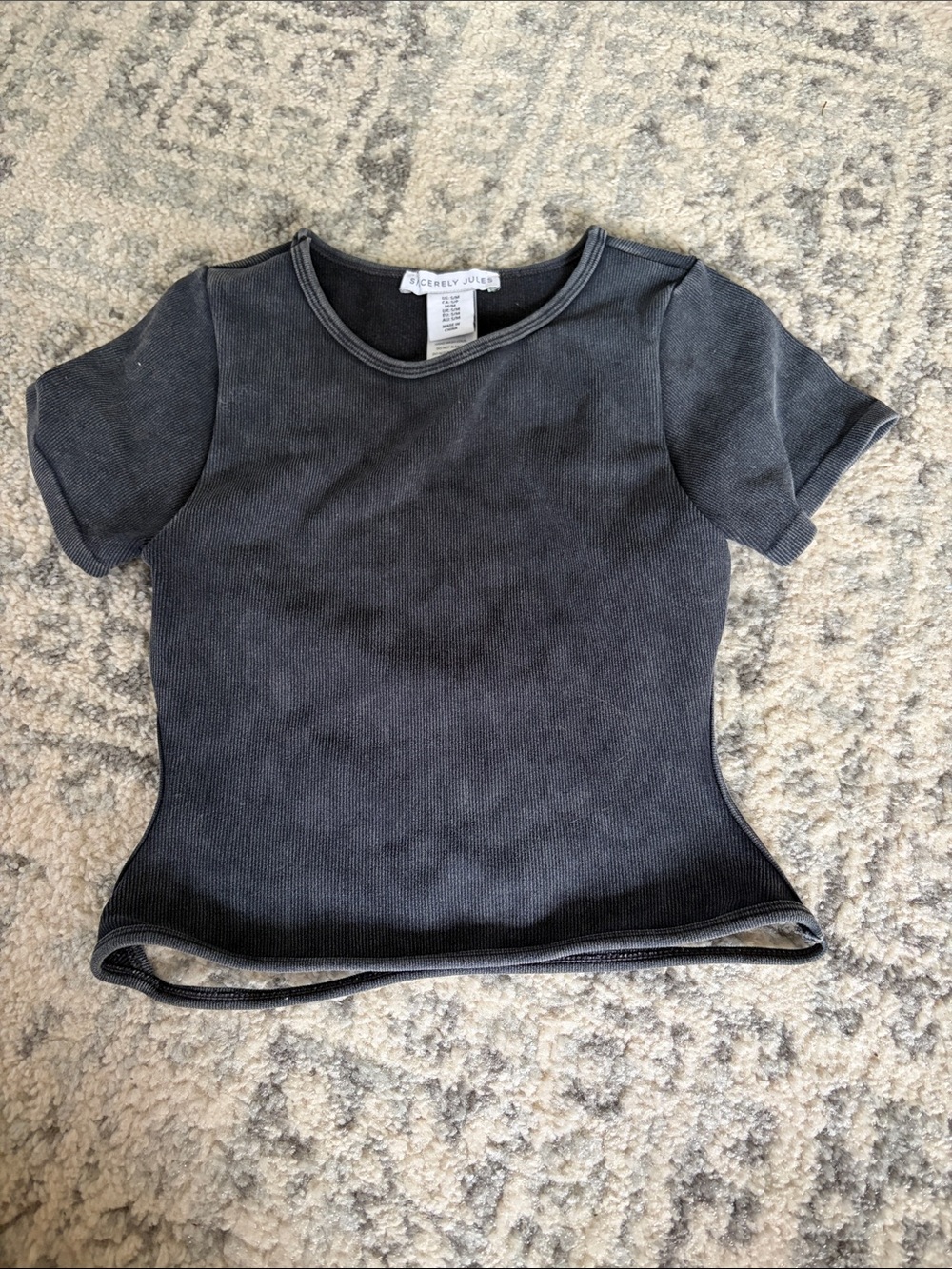 Richer Poorer Charcoal Short-Sleeve Ribbed Tee